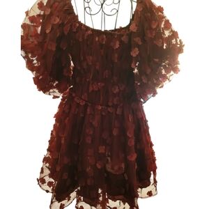 Floral Burgundy Dress